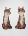 JULISKA CLEVER CREATURES LOUIS AND MARIE FOX SALT AND PEPPER SHAKERS