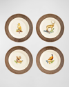 JULISKA FOREST WALK ASSORTED ANIMAL COCKTAIL PLATES, SET OF 4