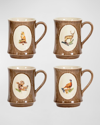 JULISKA FOREST WALK ASSORTED ANIMAL MUGS, SET OF 4