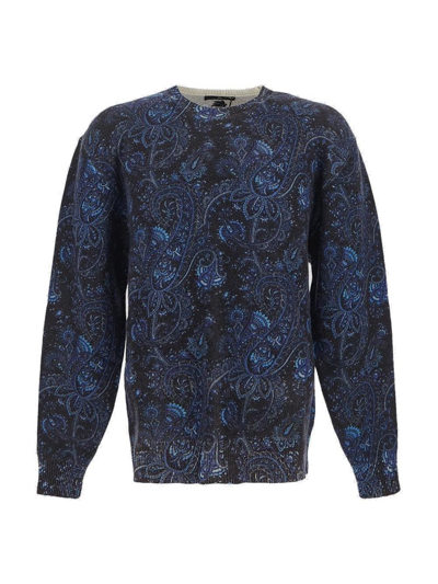 Etro Paisley Printed Long Sleeved Sweater In Multi