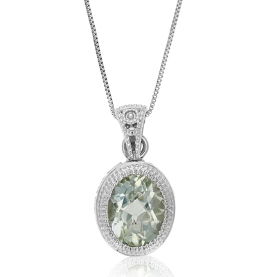 Vir Jewels 1.10 Cttw Green Amethyst Pendant Necklace .925 Sterling Silver 9x7 Mm Oval