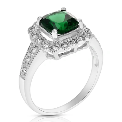 Vir Jewels 1.40 Cttw Green Topaz Ring .925 Sterling Silver With Rhodium Cushion 7 Mm