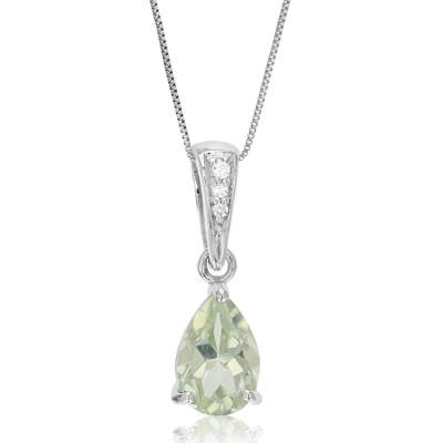 Vir Jewels 1.40 Cttw Green Amethyst Pendant Necklace .925 Sterling Silver 8x6 Mm Pear In Grey