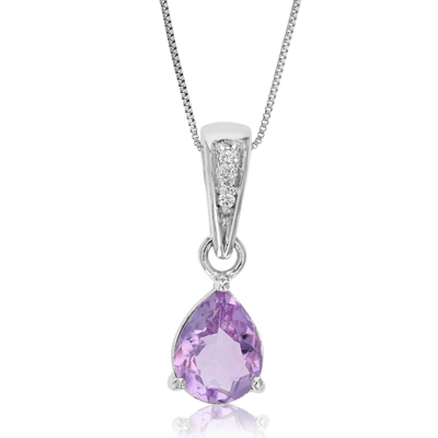 Vir Jewels 0.85 Cttw Purple Amethyst Pendant Necklace .925 Sterling Silver 9x7 Mm Pear In Grey
