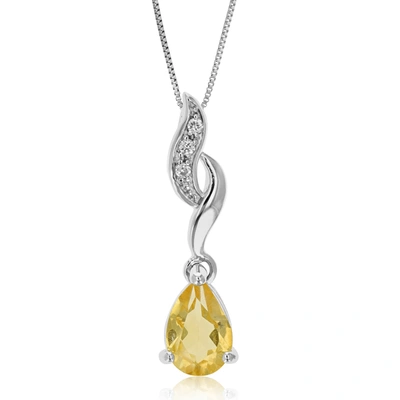Vir Jewels 0.80 Cttw Citrine Pendant Necklace .925 Sterling Silver With Rhodium 9x6 Mm Pear