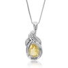VIR JEWELS 0.45 CTTW CITRINE PENDANT NECKLACE .925 STERLING SILVER WITH RHODIUM 7X5 MM PEAR