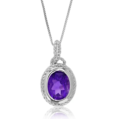 Vir Jewels 1.70 Cttw Purple Amethyst Pendant Necklace .925 Sterling Silver 9x7 Mm Oval