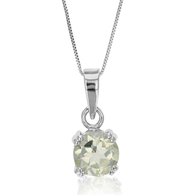 Vir Jewels 0.60 Cttw Green Amethyst Pendant Necklace .925 Sterling Silver 6 Mm Round In Grey