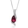 VIR JEWELS 0.90 CTTW GARNET PENDANT NECKLACE .925 STERLING SILVER WITH RHODIUM 8X6 MM PEAR