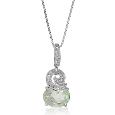 Vir Jewels 1.70 Cttw Green Amethyst Pendant Necklace .925 Sterling Silver 9x7 Mm Oval