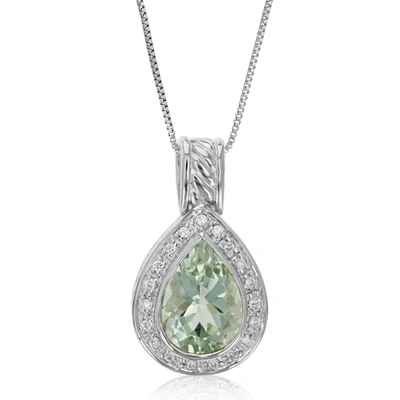 Vir Jewels 3.50 Cttw Green Amethyst Pendant Necklace .925 Sterling Silver 14x10 Mm Pear