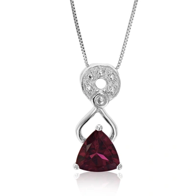 Vir Jewels 0.60 Cttw Garnet Pendant Necklace .925 Sterling Silver 6 Mm Trillion With Chain