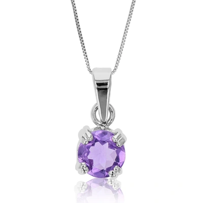 Vir Jewels 3/4 Cttw Pendant Necklace, Purple Amethyst Pendant Necklace For Women In .925 Sterling Silver With R In Grey