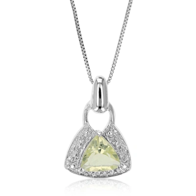 Vir Jewels 0.60 Cttw Lemon Quartz Pendant Necklace .925 Sterling Silver 6 Mm Trillion