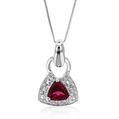 Vir Jewels 2/5 Cttw Garnet Pendant Necklace .925 Sterling Silver With Rhodium 5 Mm Trillion