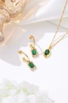 CLASSICHARMS EMERALD PENDANT NECKLACE AND EARRINGS SET