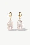 Classicharms Doris Large Freshwater Baroque Pearl Drop Earrings In Gold