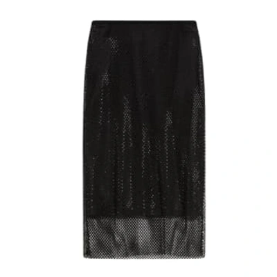 Sportmax Sequin Mesh Skirt In Black