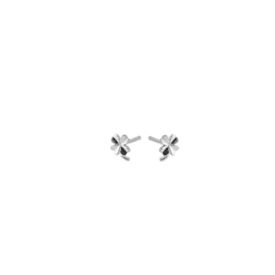 Pernille Corydon Mini Clover Stud Earrings Silver In Metallic