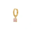 CARRE CARRÉ GOLD PLATED CHARM WITH PINK OPAL