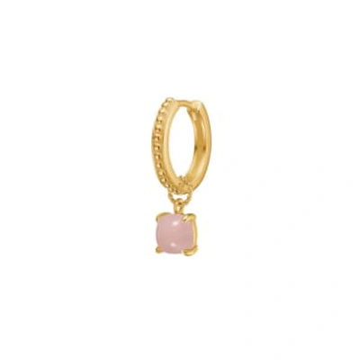 Carre Carré Gold Plated Charm With Pink Opal