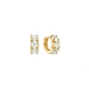 CARRE CARRÉ GOLD PLATED HOOP EARRING 1CM WITH PRASIOLITE