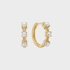 CARRE CARRÉ GOLD PLATED HOOP EARRINGS WITH PEARL