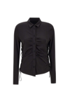 Heron Preston Lace-up Ruched Shirt In Black