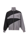Kenzo Two-tone Logo-print Lightweight Jacket In Grey