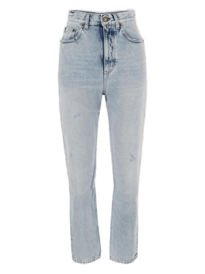 Saint Laurent 80's Cropped Jeans In Blue