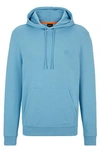 Hugo Boss Cotton-terry Hoodie With Logo Patch In Blue