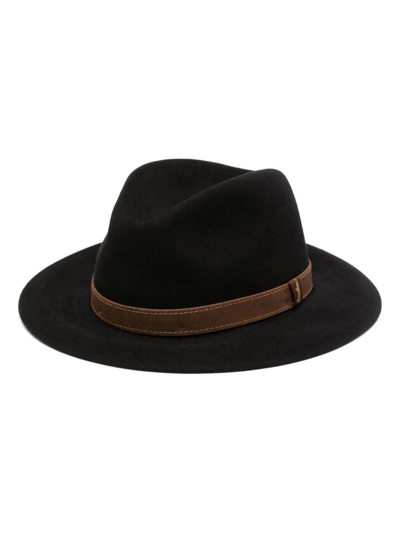 Borsalino Alessandria Shaved Felt Hat In Black