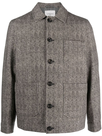 Circolo 1901 Chevron-knit Shirt Jacket In Black