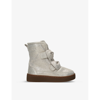 Donsje Leather Metallic Isa Boots In Silver