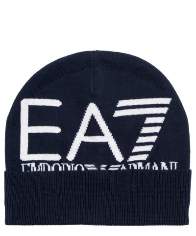 Ea7 Official Store Beanie Mit Maxi-logo In Navy