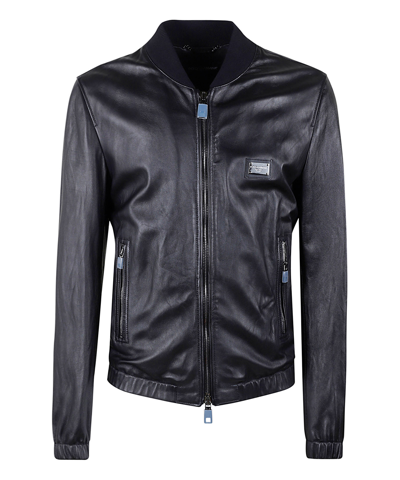 Dolce & Gabbana Leather Jackets In Black