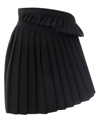 Mm6 Maison Margiela Asymmetric Pleated Miniskirt In Black