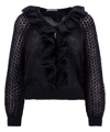 Alberta Ferretti Sweater With Rouches In Black