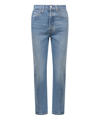 Levi's 501 Cropped Straight-leg High Rise Jeans In Blue