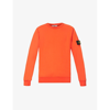 Stone Island Mens Orange Red Logo-badge Relaxed-fit Cotton-jersey Sweatshirt