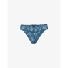 Hanky Panky Womens Deep Water Signature Mid-rise Lace Thong