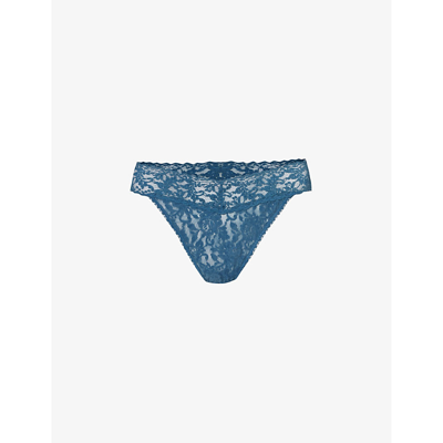 Hanky Panky Womens Deep Water Signature Mid-rise Lace Thong