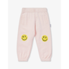 Palm Angels Smiley Face-print Track Pants In Pink Lemo
