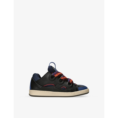 Lanvin Kids' Crossover Chic Oversized-lace Leather Trainers 6-9