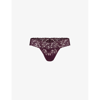 Hanky Panky Womens Dried Cherry Signature Low-rise Stretch-lace Thong