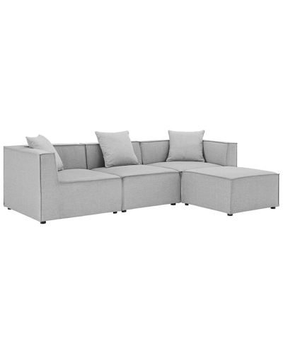 Modway Saybrook Outdoor Patio Upholstered 4-piece Sectional Sofa In Gray