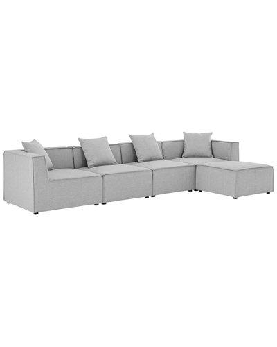 Modway Saybrook Outdoor Patio Upholstered 5-piece Sectional Sofa In Gray