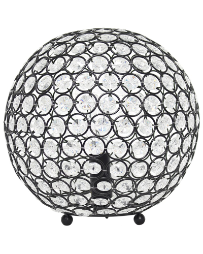 Lalia Home Elipse Medium 10in Contemporary Metal Crystal Round Sphere  Glamourous Orb Table Lamp In Gold
