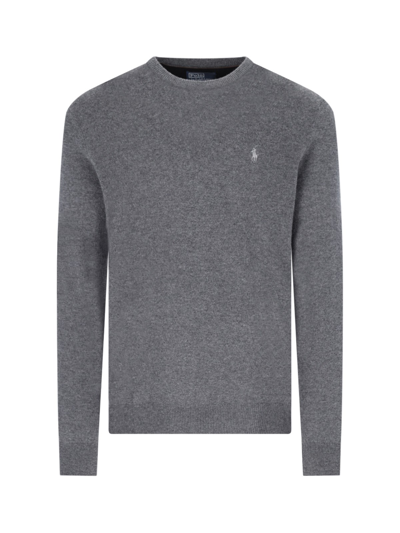 Polo Ralph Lauren Logo Sweater In Gray