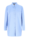 Gucci Gg Supreme Cotton Shirt In Light Blue